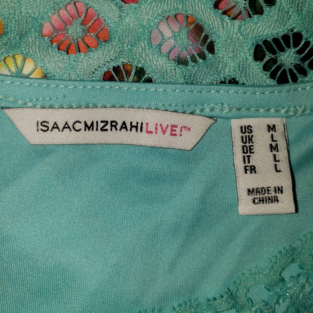NWOT IsaacMizrahi Medium S/S Seamist Layered Dress - Picture 7 of 9
